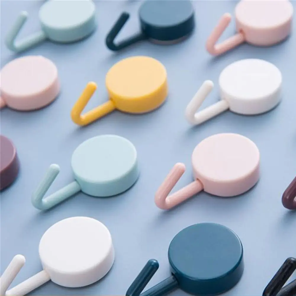 

Decorative Clothes Wall Hook Mounted Wall Small Hooks Solid Color Free Punching Without Trace Nail Door Hook