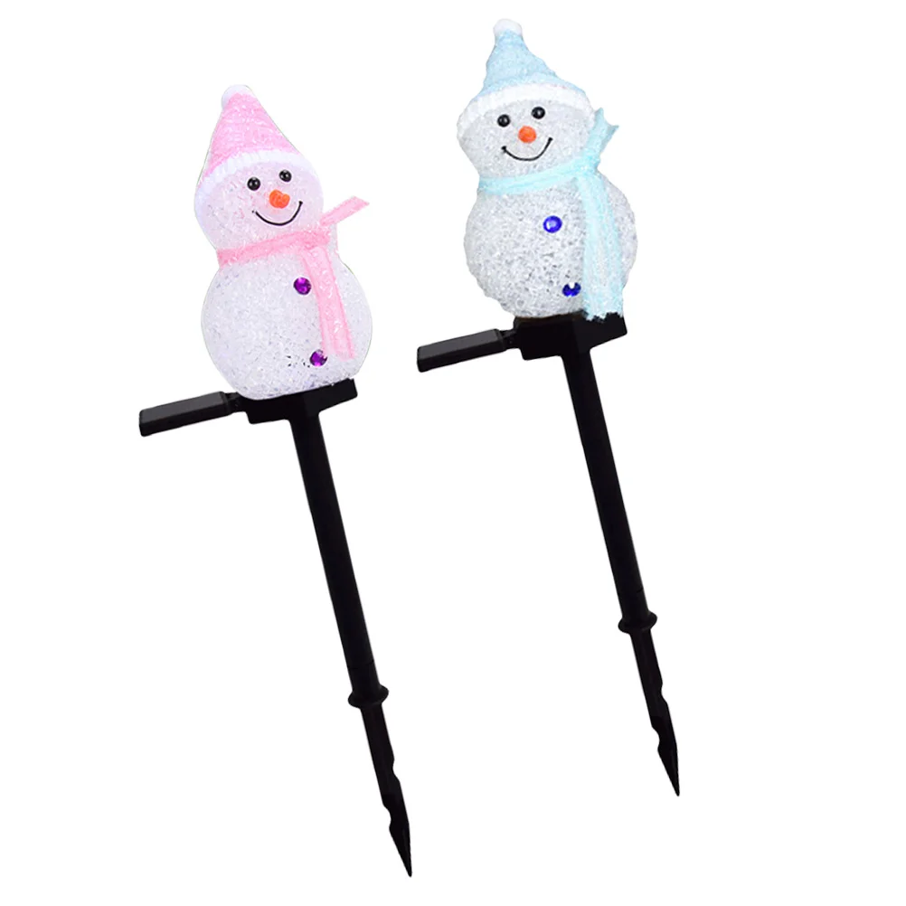 

2Pcs Snowman Garden Stake Snowman Landscape Lights Christmas Stake Outdoor Lights for Walkway at Night