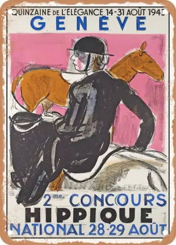 Металлический знак 1943 Женева 2 национальной конкурсной винтажной рекламы