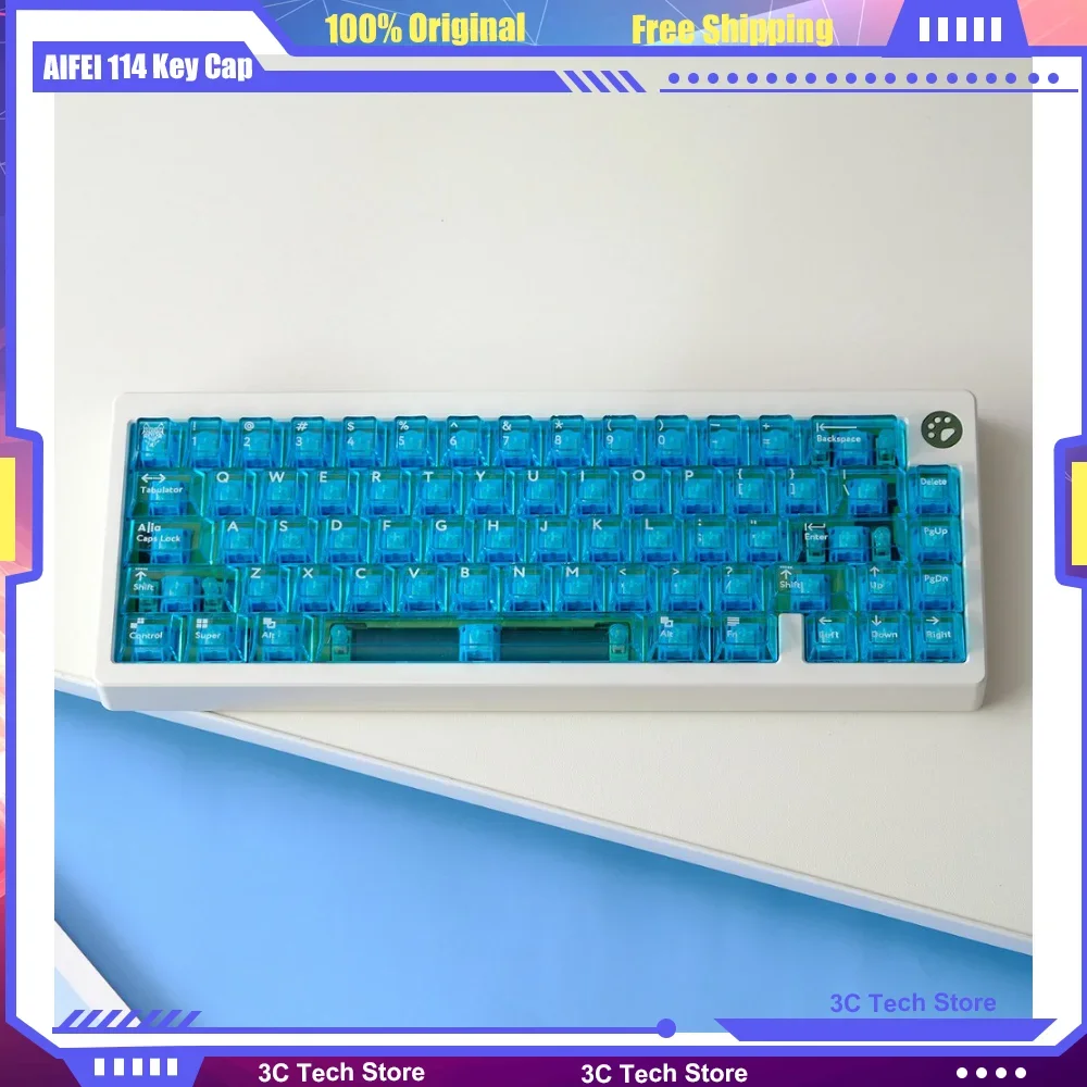 AIFEI 114 колпачки для клавиш оригинальный профиль ПК печать синий/зеленый