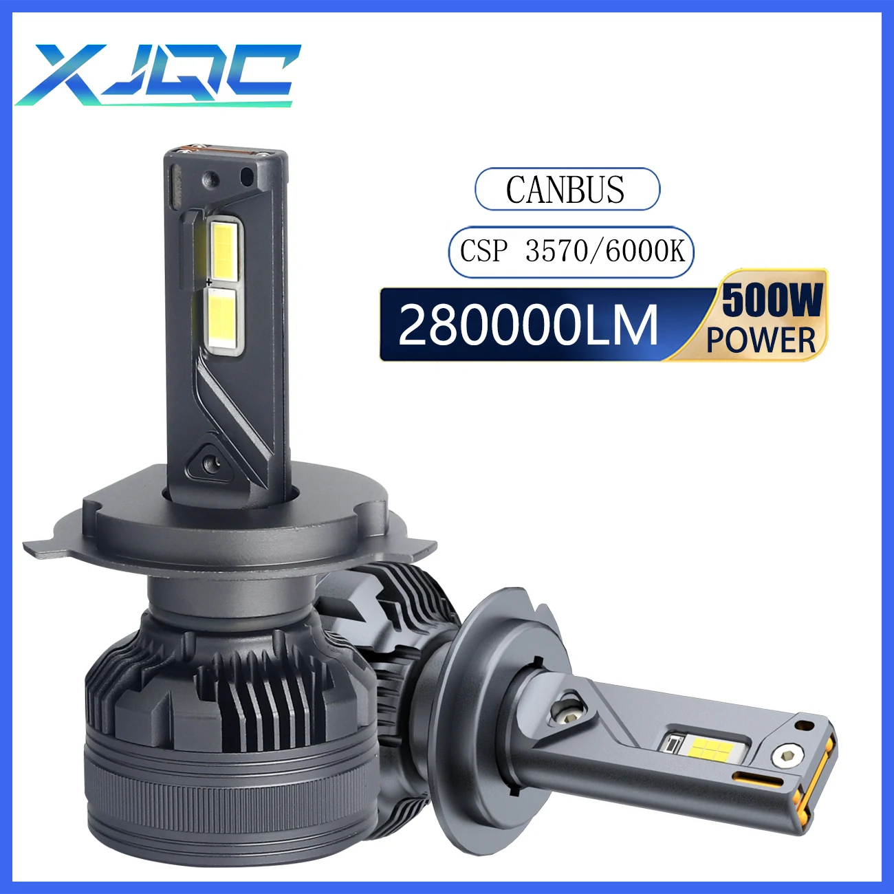 

XJQC 280000LM 500W H4 H7 9005 9006 светодиодный Canbus лампы H1 H8 H9 H11 Сверхъяркие высококонцентрированные Автомобильные фары автозапчасти