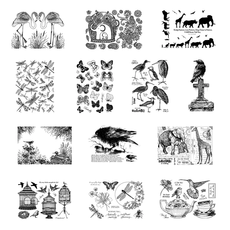 

New Arrival Animal Clear Stamps 2022 For Scrapbooking Paper Making Bird Butterfly Dragonfly Account Craft Card Transparent Seal