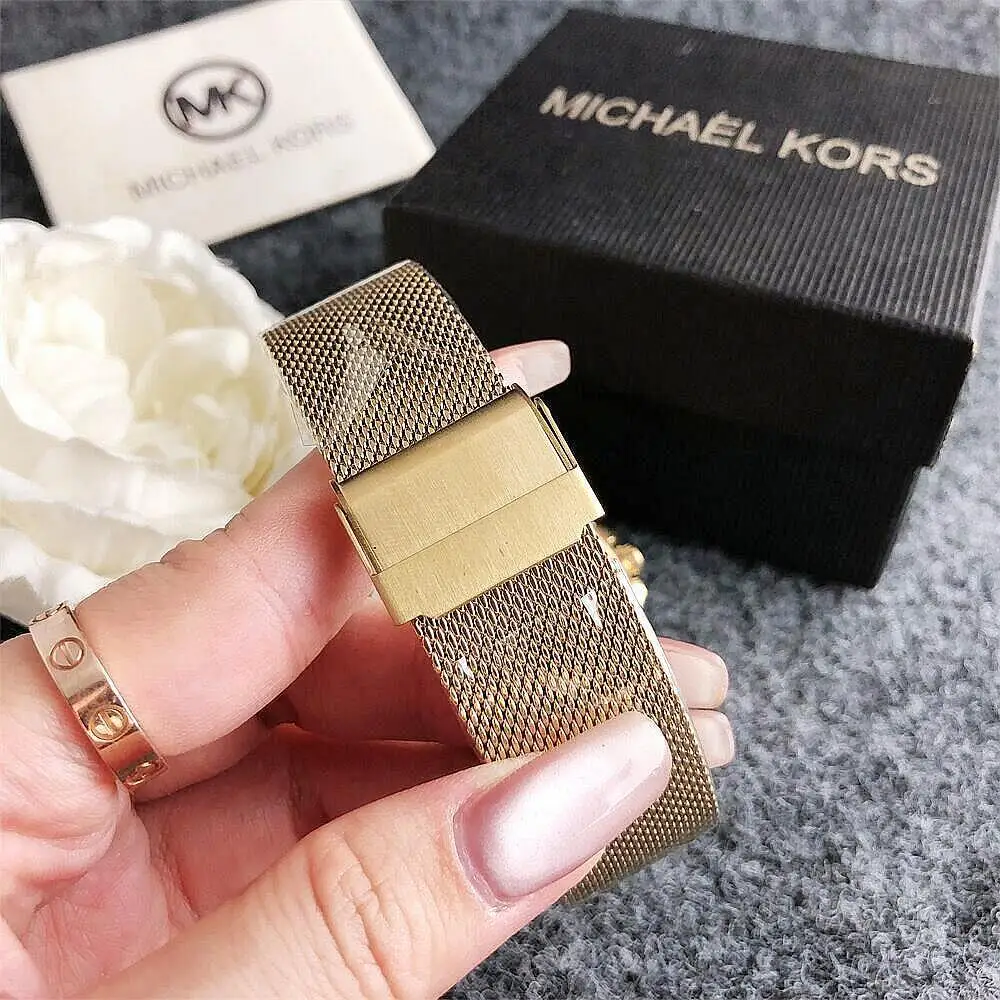 Фото Новые женские кварцевые часы Michael Kors, модные повседневные наручные часы из сплава, роскошный дизайн, хронограф, элегантный подарок для женщин №4