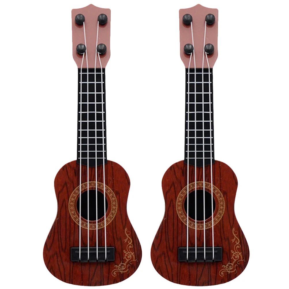 

2Pcs Plastic Guitar Education Ukulele Simulation Ukulele Plastic Instrument Kids Musical Learning Toy