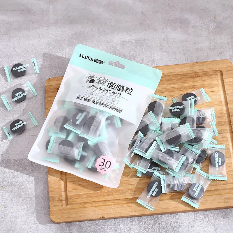 

/bag Compressed Mask Black DIY Whitening Mask Sheet Compressed Mask Paper Facial Natural Bamboo Charcoal Mask Paper TSLM1