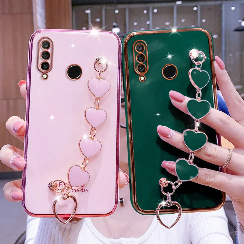 Чехол для Honor 8x роскошный чехол-браслет с сердцем Huawei 9X 9A 10 10Lite 10i 20S 30 30i 30S P Smart 2021 Y6P