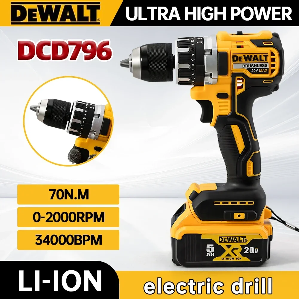 Dewalt DCD796 Аккумуляторная бесщеточная ударная дрель Бесщеточная