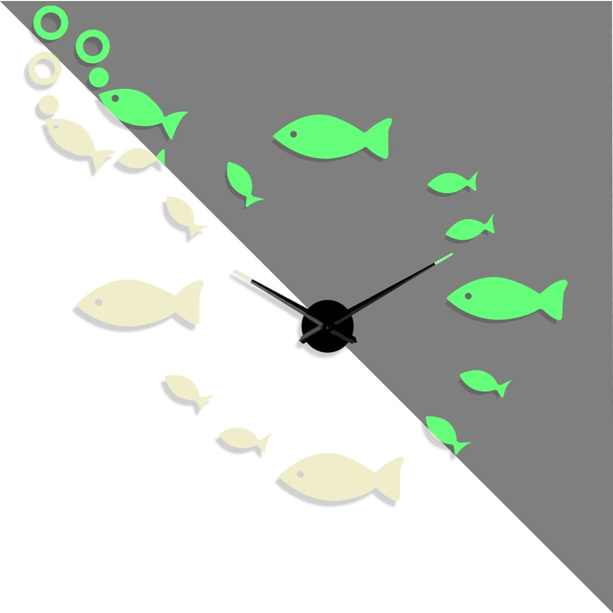 

A school of fish DIY aquarium creative Different Frameless Luminous Wall Clock Home decoration Modern gifts