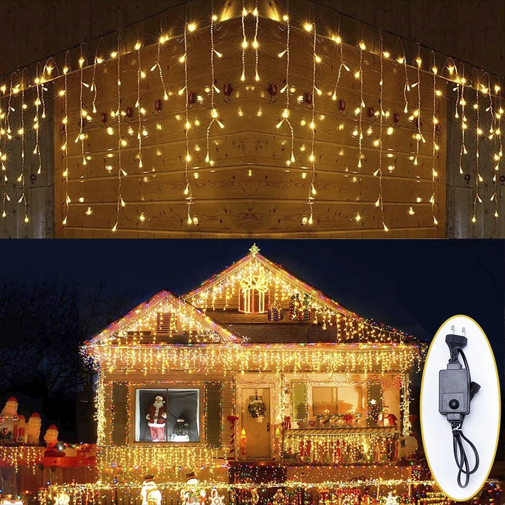 

Светодиодная гирлянсветильник-занавес в виде сосулек 4*0,6 м, 24 В, 8 моделей, уличная Гирлянда для нового года, свадьбы, вечеринки, декор для балкона