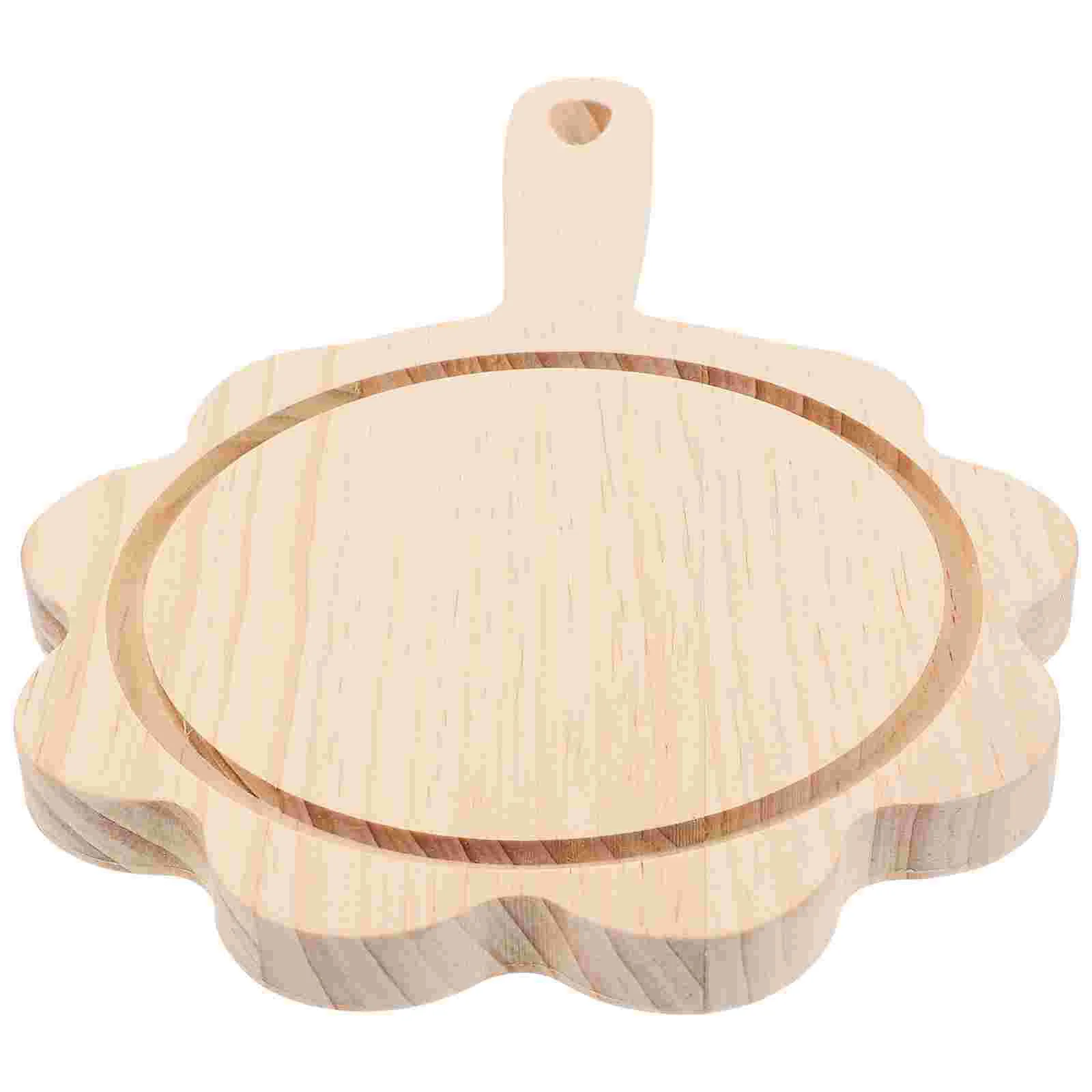 

Pizza Tray Wood Paddle Steakplate Snack Utensil Kitchen Peel Round Board Cheese Handleserving