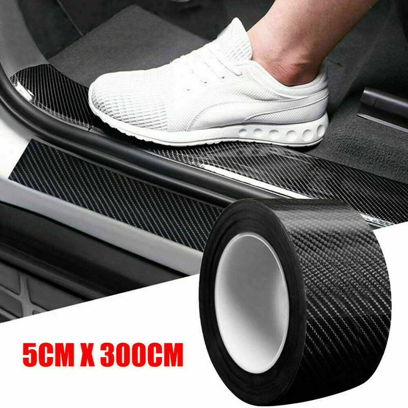 

Carbon Fiber Car Sticker Paste Protector Strip Auto Door Sill Protector Sticker Anti Scratch Trim Car Accessories Universal