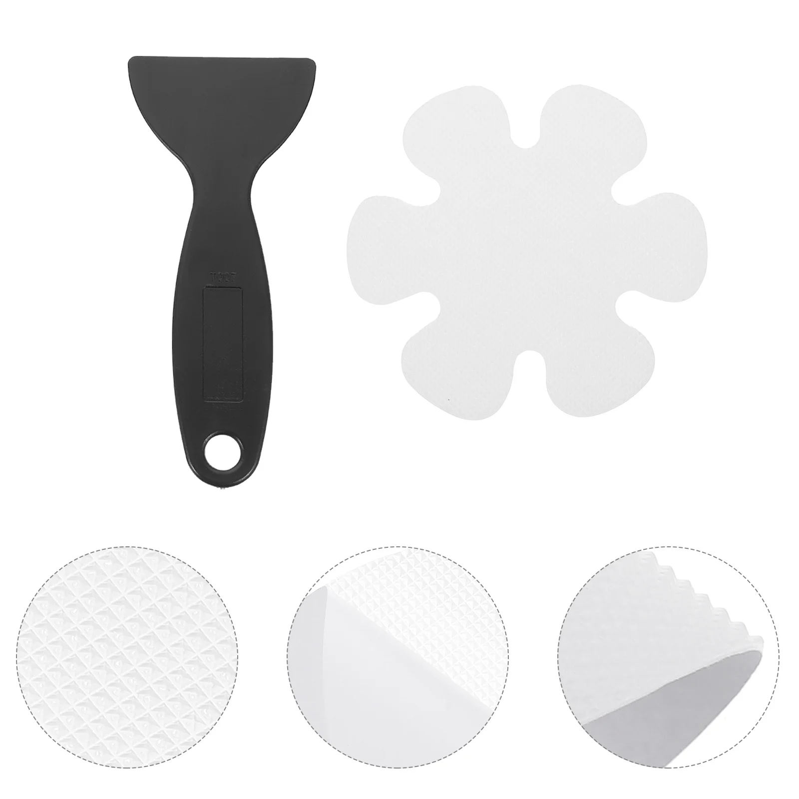 

1 Set Flower Shape Non-slip Floor Sticker Anti-slip Sticker Decal Scraper for Home