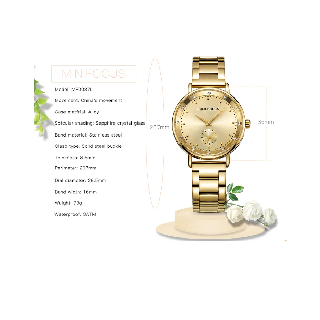 MINI FOCUS Rose Gold Watch Women Quartz Watches Ladies Top Brand Luxury Female Wrist Watchs Girl Clock Relogio Feminino enlarge