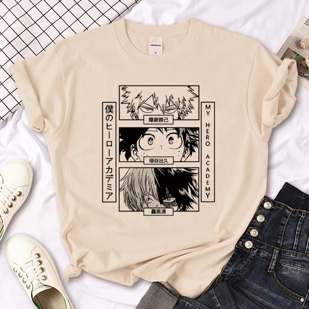 Аниме Топ Deku Bakugou Katsuki Todoroki женская повседневная одежда Y2K футболки в современном