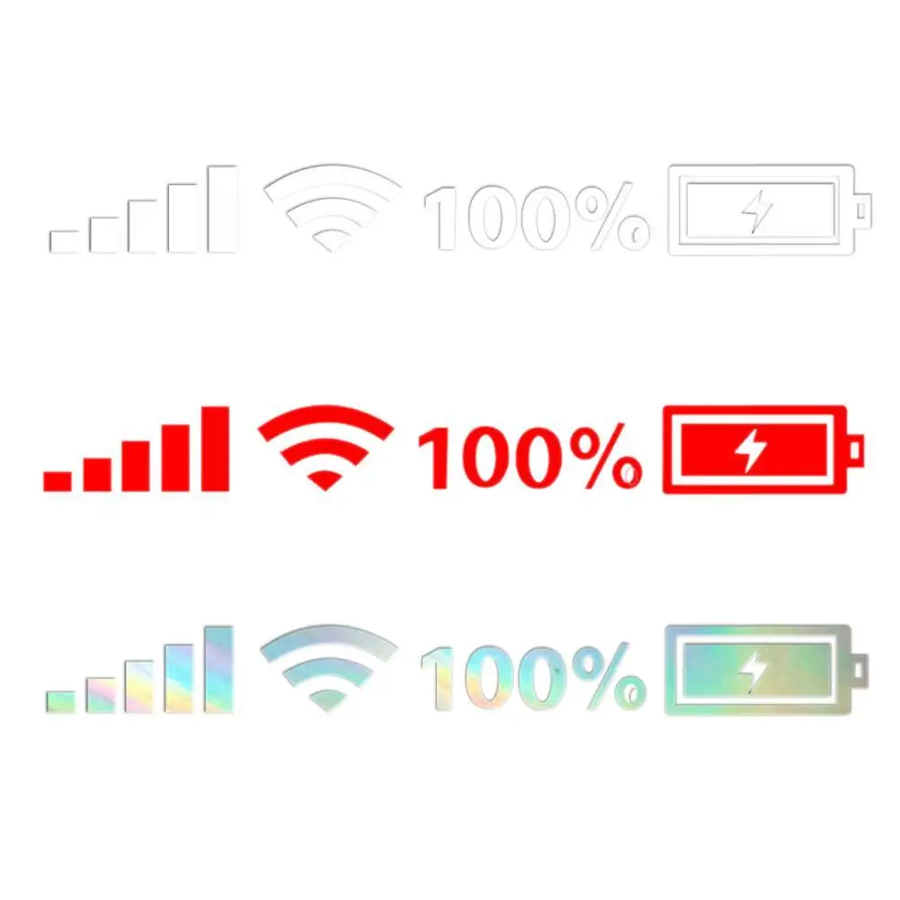 

XY Wifi Battery Level Mark Car Vinyl Stickers Decals Car Rear Windshield Body Auto Funny Sticker Silver White Reflective Type