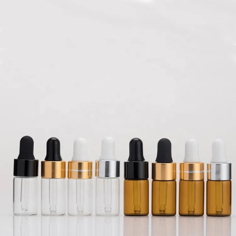 1 мл прозрачная Янтарная стеклянная мини-бутылка см3 пробная флакон 2 3 5 маленькие