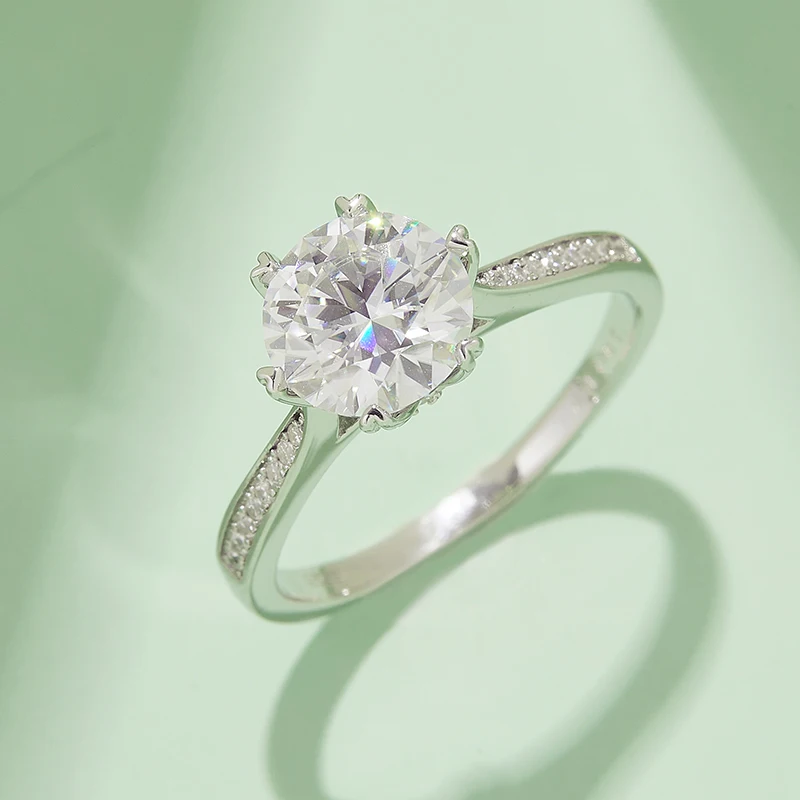 Кольцо обручальное с бриллиантами для женщин сертификатом серебро 925 пробы