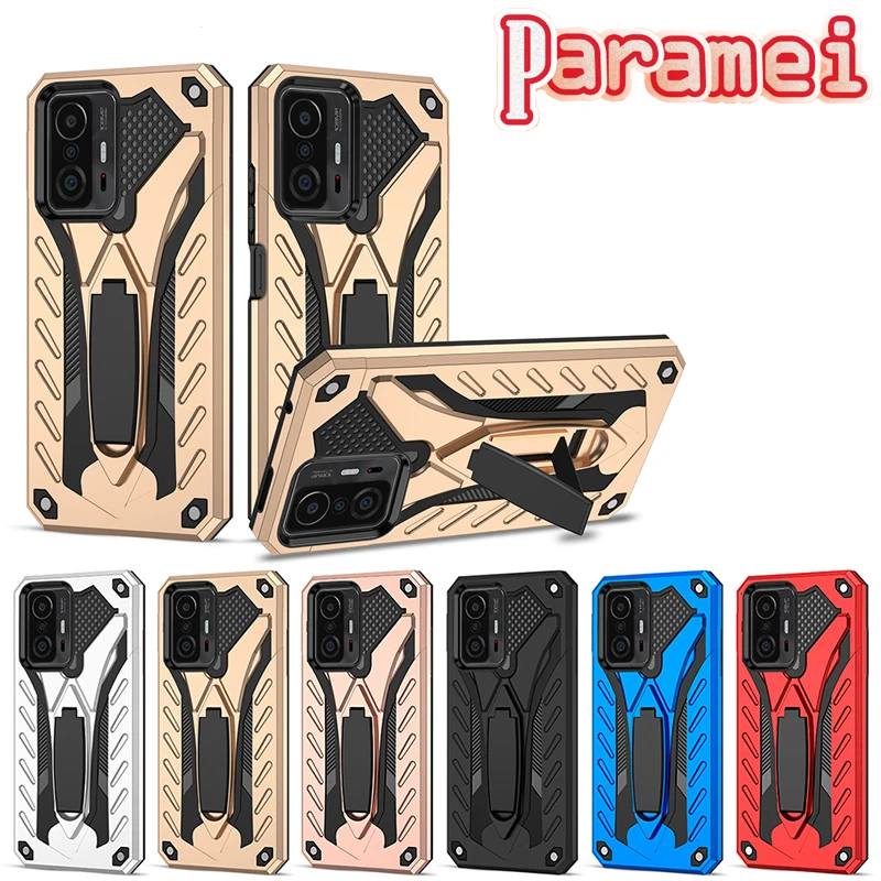 

Shockproof Armor Protective Case For Xiaomi 9Lite 9T 10T 11TPro Hidden Bracket Kickstand Phone Case For Xiaomi CC9 K40ProPlus A3