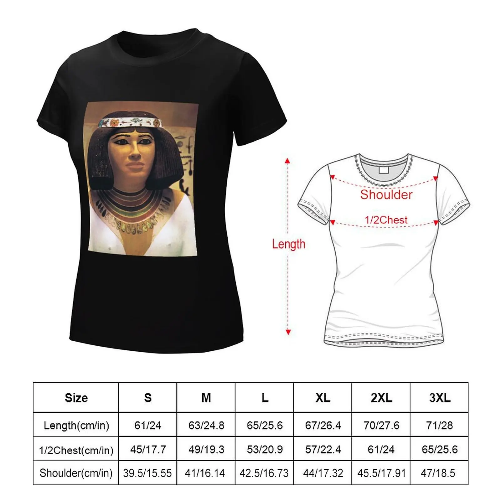 Женская футболка с принтом головы принцессы в египетском стиле