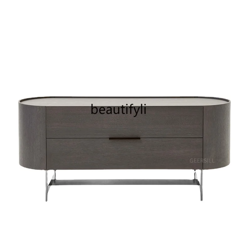 

zq Italian Bedroom Bed Front Cabinet Light Luxury Sideboard Cabinet Hallway Drawer Storage Organizer Storage Cabinet