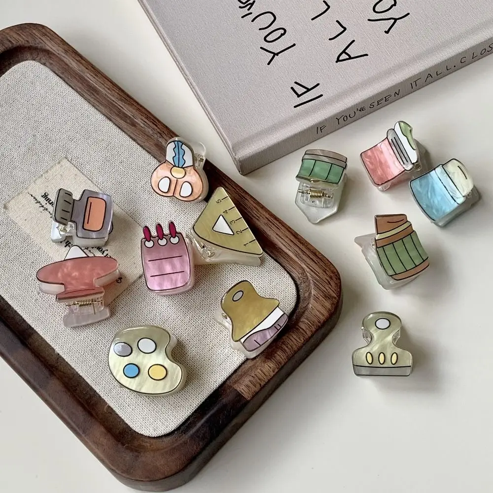 Модные акриловые канцелярские принадлежности мини-когти для волос милая линейка