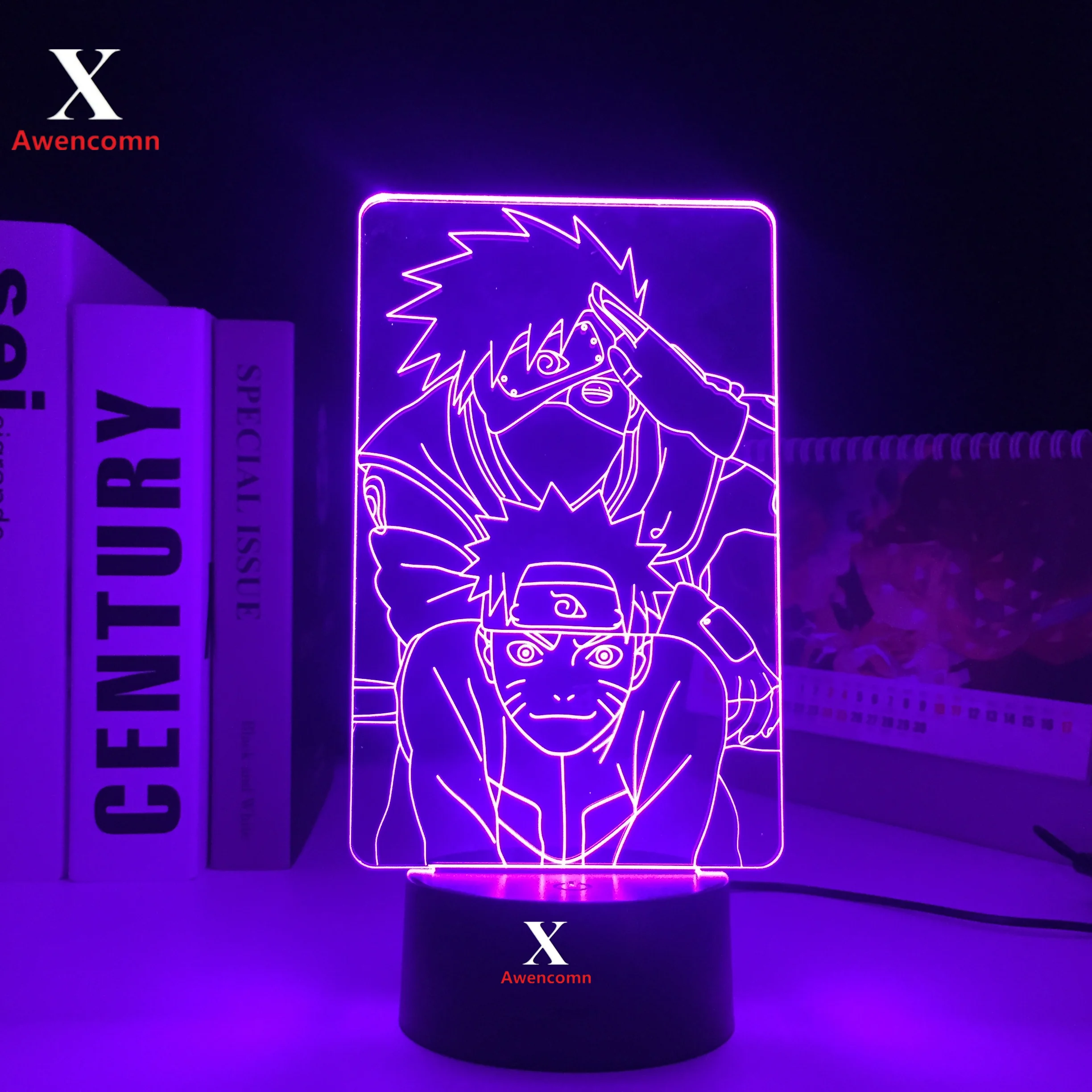 

Anime Figure Kakashi 3D LED Nightlight Cool Child Birthday Gift Table Lamp Touch Sensor Colorful Nightlight Bedroom Decor Light
