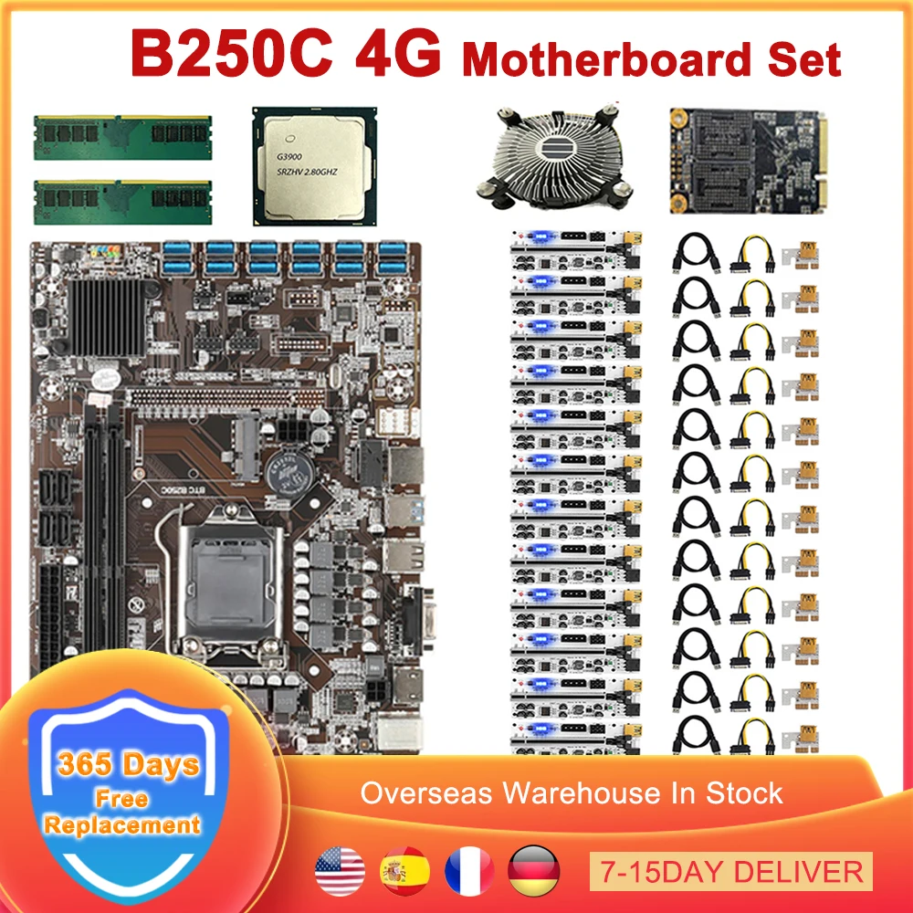 

материнская плата B250C для майнинга BTC, 12 * PCIE в разъем для графической карты USB3.0, LGA1151, поддерживает DDR4, DIMM RAM, компьютерная материнская плата