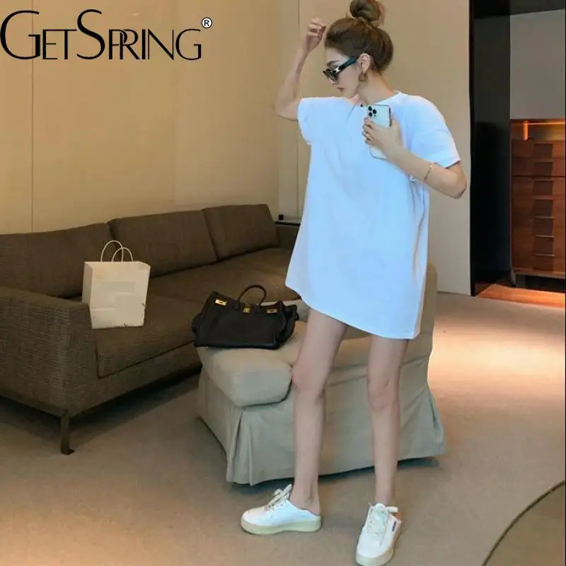 

Женская футболка Z-ZOUX, модная простая свободная длинная футболка с коротким рукавом для отдыха, подходящая ко всему Женская летняя футболка ...