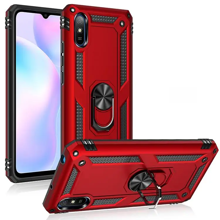 

Phone Case for Xiaomi Redmi 9AT Armor Rugged Military Shockproof Magnet Car Holder Ring Cover for Xiaomi Redmi 9 AT 9A T Cases