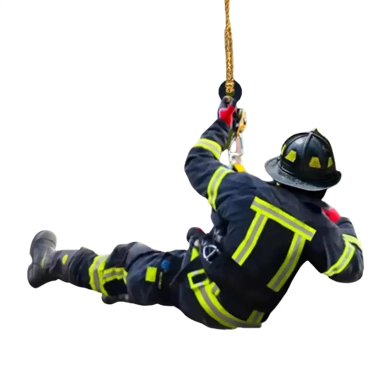 

2D Personalized Christmas Firefighter Pendant Christmas Tree Decoration Wooden Creative Fire Peripheral Car Pendant Keychain