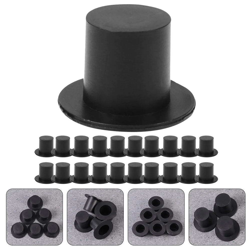 

50 Pcs Plastic Clown Hat Decorative Hats Tiny Kawaii Santa Multi-function Miniature Manual Lovely Black Top