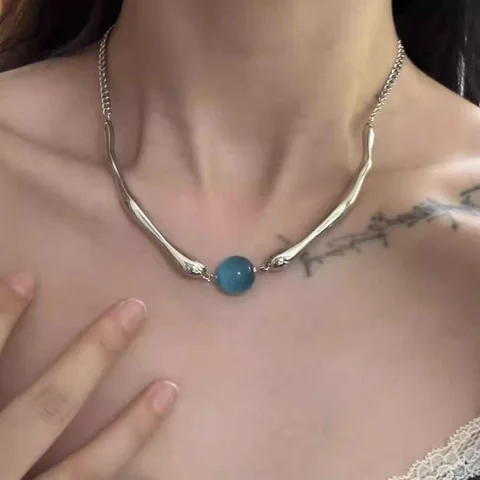 Имикслот синее колье-чокер