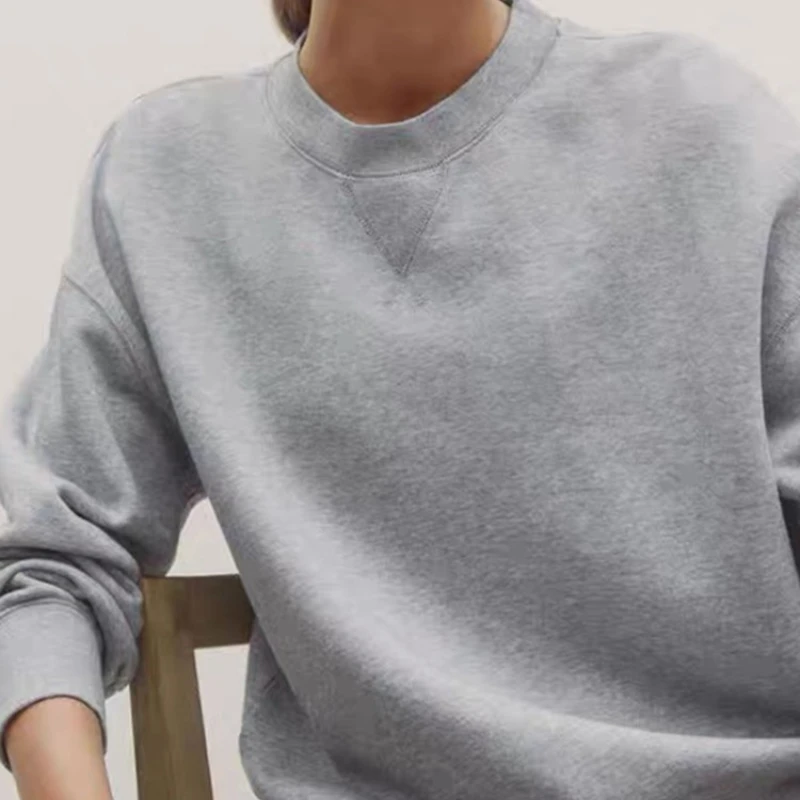 

Women Simple Sweatshirt Round Neck Long Sleeve Ladies fashion Pullovers tops