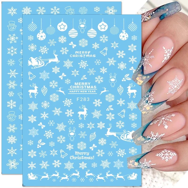 

3D Christmas Snowflakes Nail Stickers Bronzing Snowflake Sticker Winter Nail Decals Nail Supplies DIY Manicures Nail Decorations