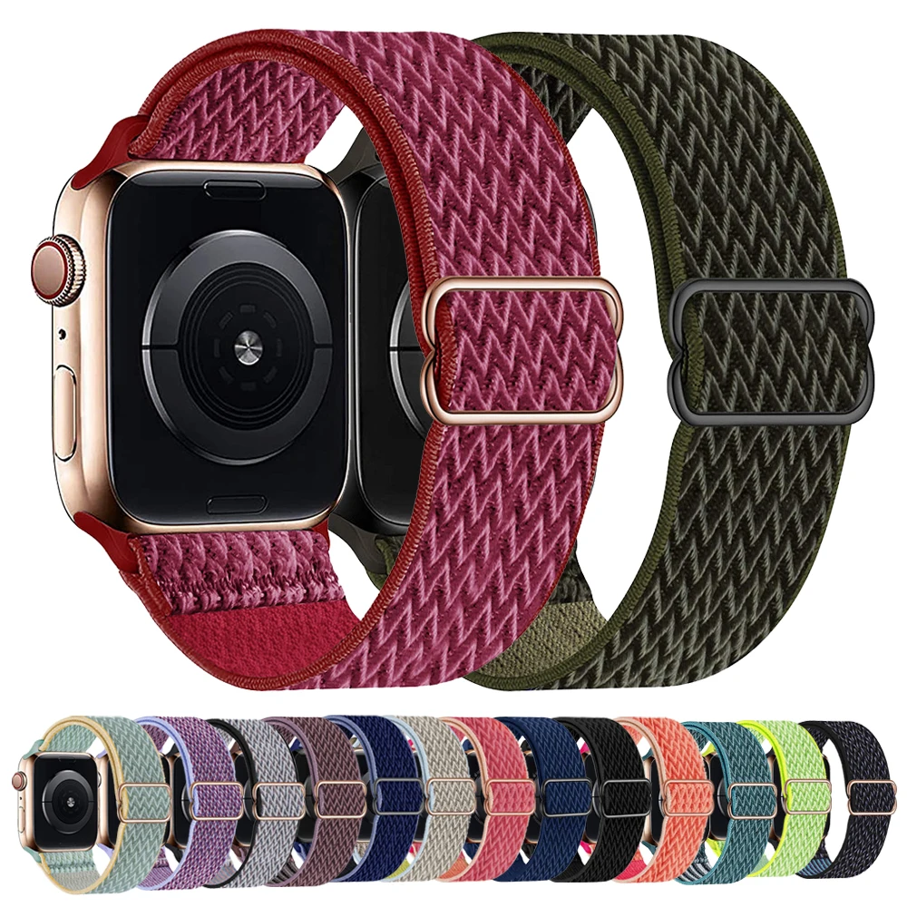 

Nylon Watch Band for Apple Watch 7 6 5 4 SE 38mm 40mm 42mm 44mm Bracelet For W26 W46 W66 HW12 HW16 HW22 Loop Strap