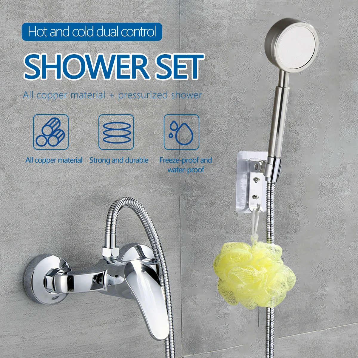 

2022 Bath Shower Set Waterfall with High Pressure ShowerHand Wall Mount Rainfall Bathroom Mixer Taps Shower Sets