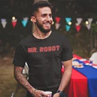 Футболка Mr Robot, базовая забавная футболка из 100 хлопка, Мужская футболка с принтом и короткими рукавами, 5xl