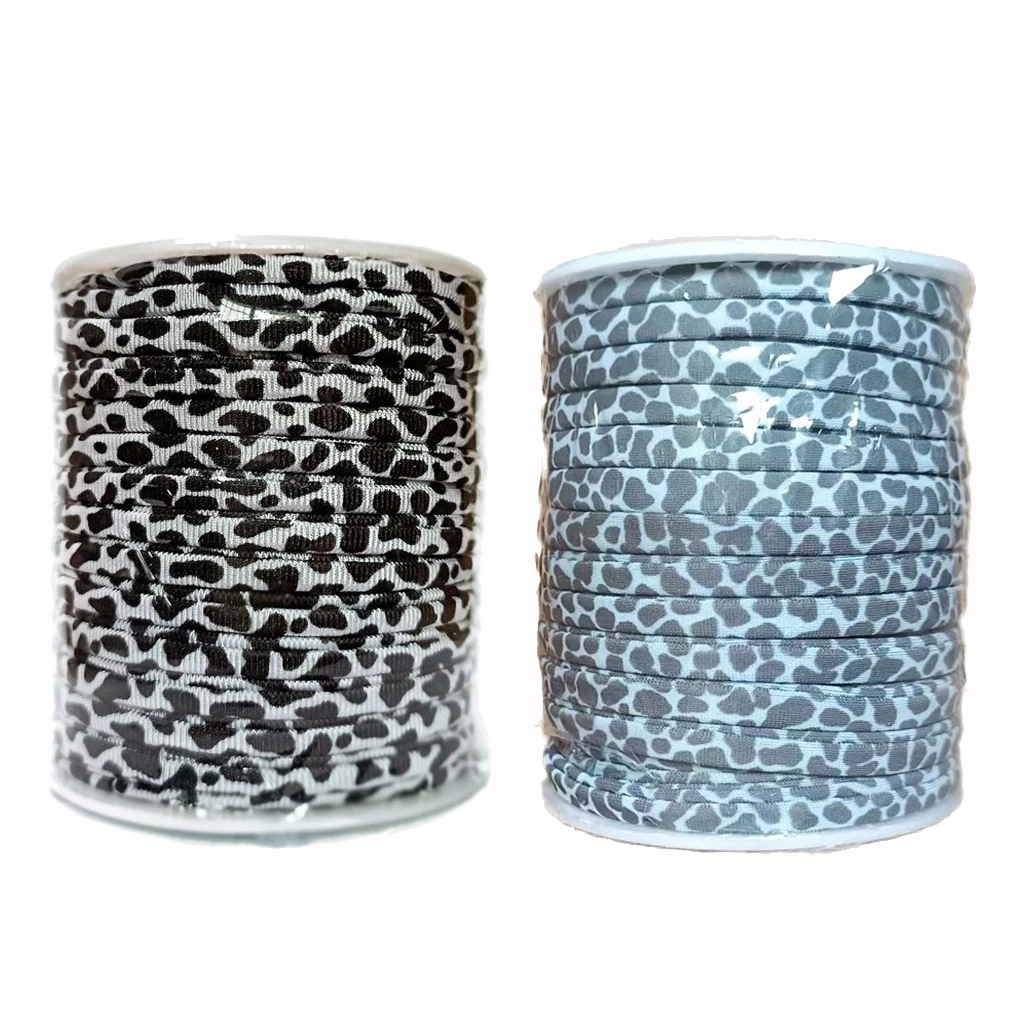 20m/roll 5mm Leopard Lycra Cord Hollow Stitched Elastic Band Rope Milk Fiber Fabric Stripe | Cords