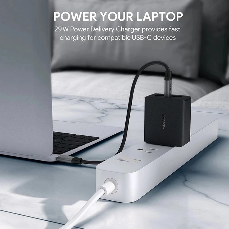 AUKEY PA-Y7 29 Вт Зарядное устройство Type-C 2USB адаптер PD многофункциональное зарядное со