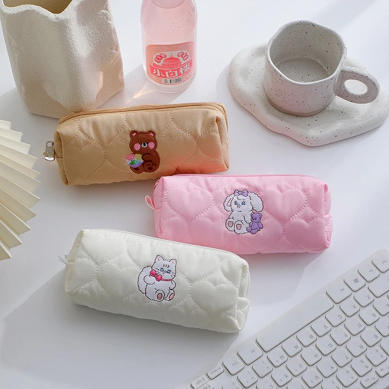 

Вместительная дорожная косметичка Kawaii Bear, набор туалетных принадлежностей, женский портативный органайзер для кистей для макияжа, милые мешочки, сумки для хранения