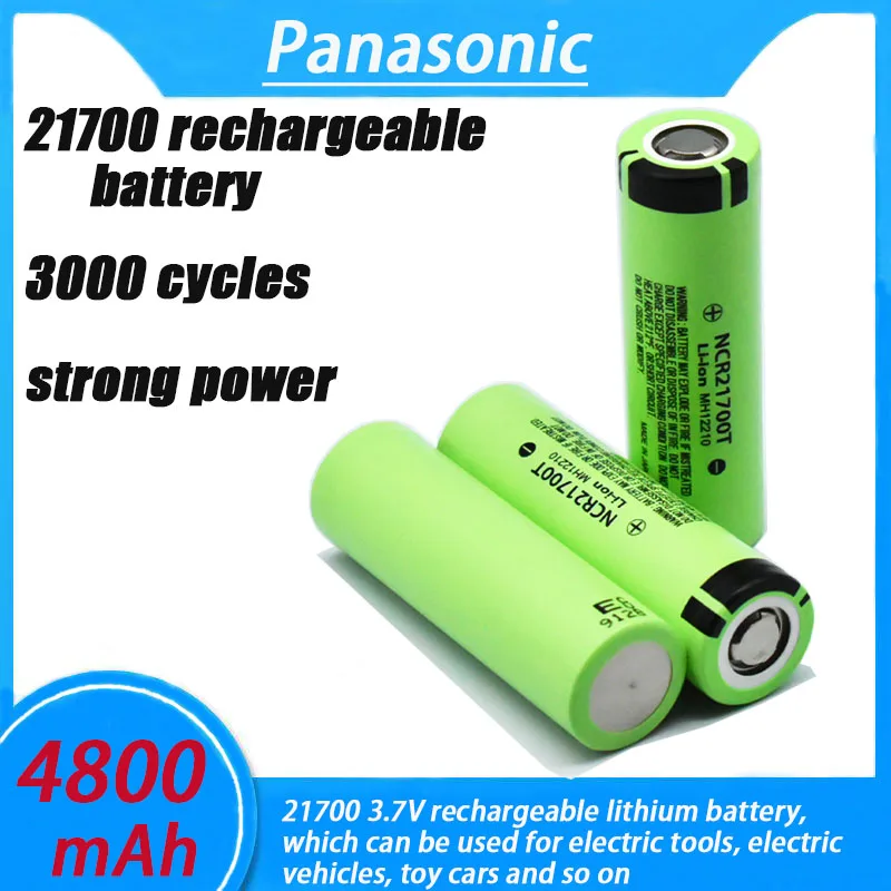 

Original Panasonic NCR21700T 21700 4800mah 3.7V High Capacity Lithium Rechargeable Batteries Cell For Flashlight Power Bank Toys