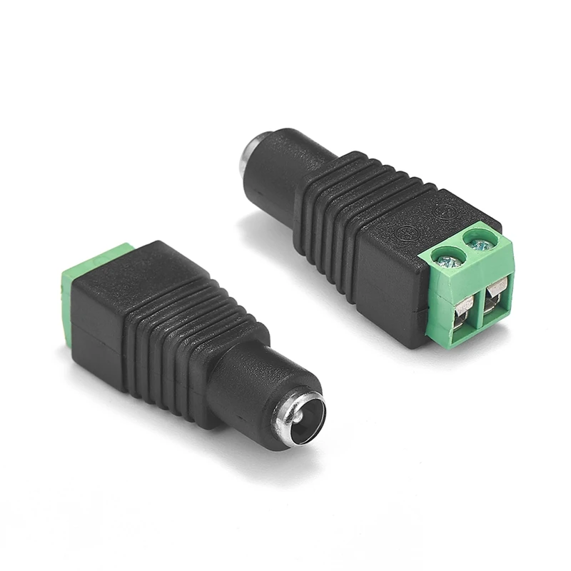 

10PCS 5.5mm x 2.1mm Female Male DC Power Plug Adapter Connectors Cable Female Jack Power Adapter Connector Male Plug SocketGreen
