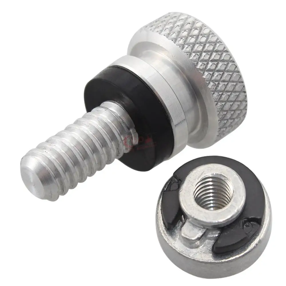 1/4" Chrome Billet Aluminum Alloy Rear Fender Passenger Seat Bolt Tab Screw Nut For Harley Davidson Sportster Softail Touring