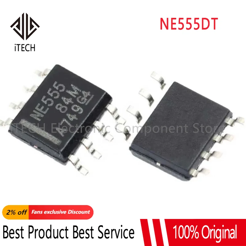5 шт. 100% SMD NE555DT SOP-8 чип биполярный таймер одноканальный общий SOP8 IC чип Стандартный