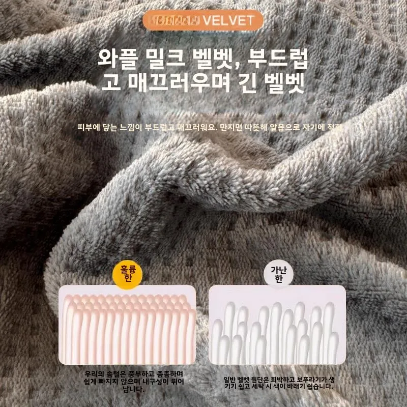 High-Grade Gray Milk Velvet Bed Sheet Class A Autumn and Winter 2024 New Falai Coral Quilt Single Piece Warm Bedspread