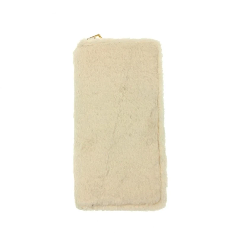 

Классический женский кошелек с застежкой-молнией, сделанный из короткой шерсти, однотонный кошелек средней длины для женщин