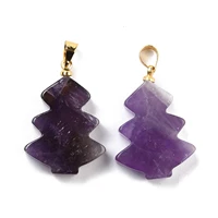 5pcs natural amethysts pendant rose quartzs lapis lazulis reiki healing stone tree shape charms for necklace jewelry making