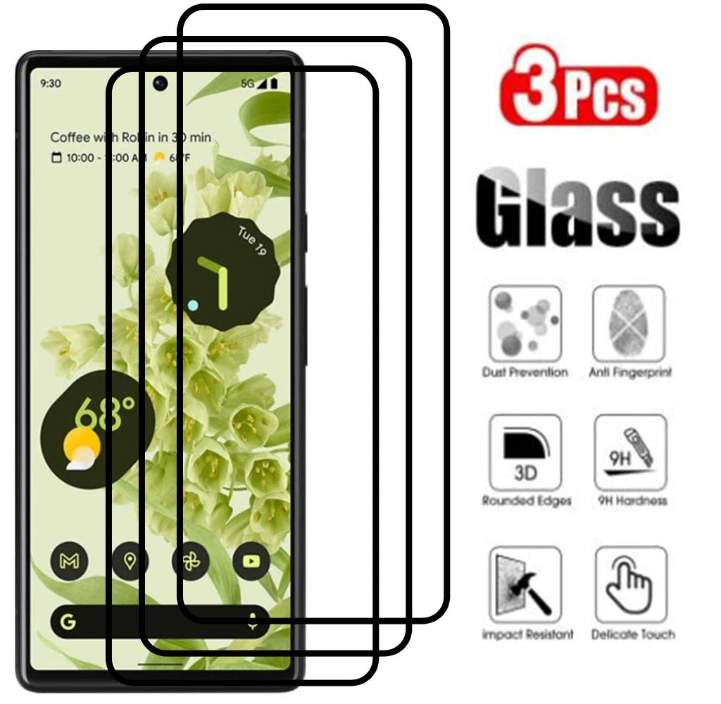 

Закаленное стекло с полным покрытием для Google Pixel 6 4a 5g 3a Pixel 1 2 3 4 5, Защита экрана для Google Pixel 4 3a 2