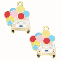 10pcs colorful balloon floats charms alloy enamel pendant accessories for gift jewelry making earring necklace craft finding