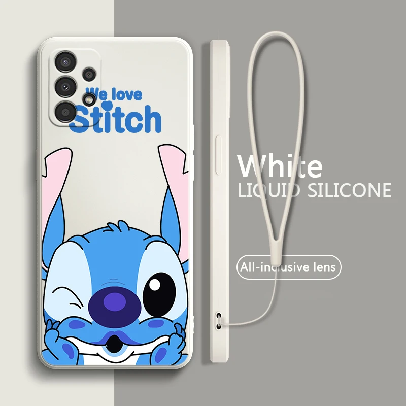 

Anime Mickey Mouse Liquid Rope Case For Samsung A91 A81 A71 A51 A41 A31 A11 A30 A50S A3 A03S A02 A01 Core Cover